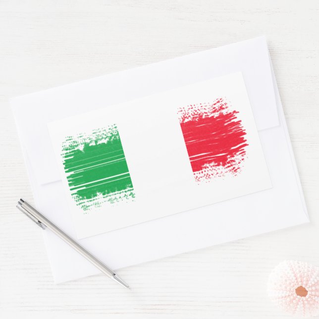 Sticker Rectangulaire Drapeau italien (Enveloppe)