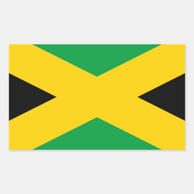 Sticker Rectangulaire Drapeau jamaïcain - Drapeau jamaïcain (Devant)