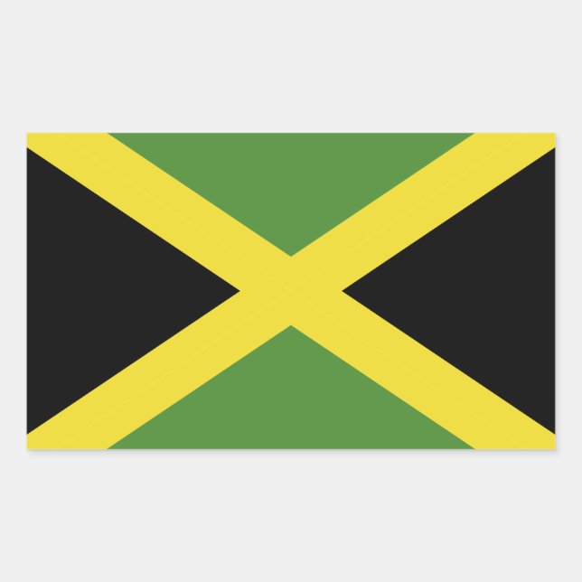 Sticker Rectangulaire Drapeau Jamaïque (Devant)