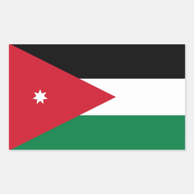 Sticker Rectangulaire Drapeau jordanien, Drapeau de Jordanie (Devant)