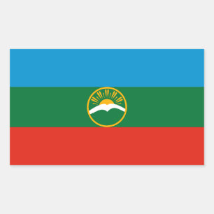 Sticker Rectangulaire Drapeau Karachay Cherkessia