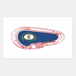 Sticker Rectangulaire Drapeau Kentucky Escalade carabiner