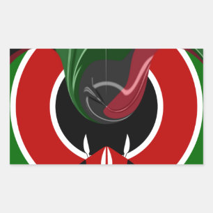 Sticker Rectangulaire Drapeau kenyan fluide : un design moderne