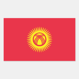 Sticker Rectangulaire Drapeau Kirghizistan/Kirghizistan/Kirghizistan/Kir