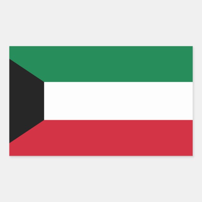 Sticker Rectangulaire Drapeau koweïtien, Drapeau du Koweït (Devant)