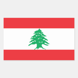 Sticker Rectangulaire Drapeau Liban/Liban