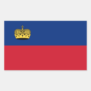 Sticker Rectangulaire Drapeau Liechtenstein/Liechtenstein-Liechtenstein