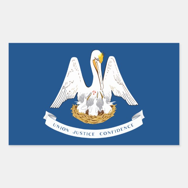 Sticker Rectangulaire Drapeau Louisiane (Devant)