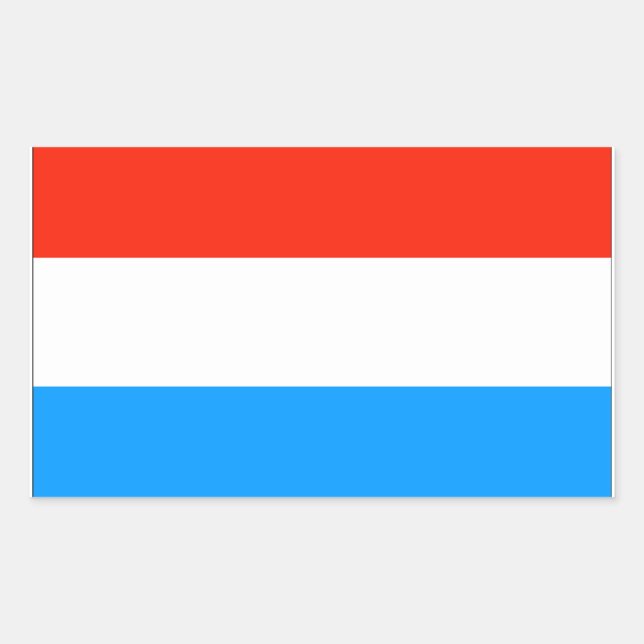 Sticker Rectangulaire Drapeau Luxembourg (Devant)