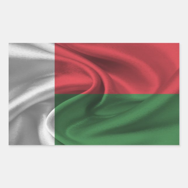 Sticker Rectangulaire Drapeau Madagascar (Devant)