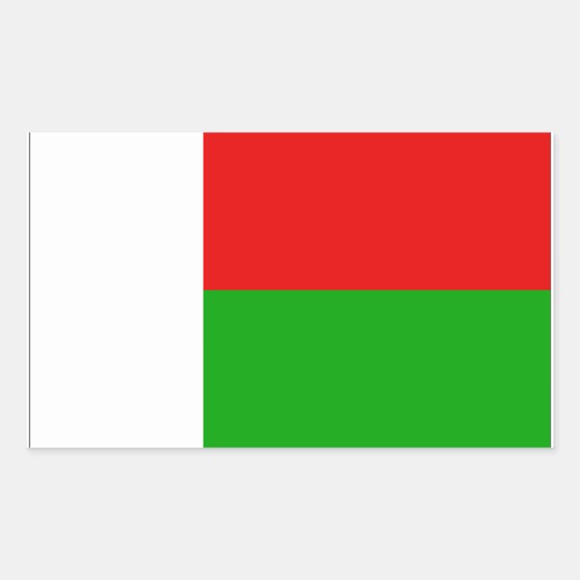 Sticker Rectangulaire Drapeau Madagascar (Devant)