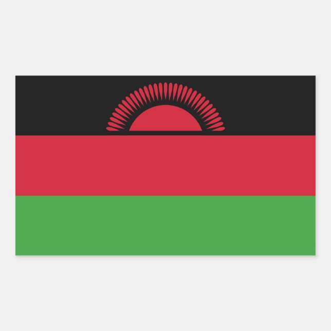 Sticker Rectangulaire Drapeau Malawi/Malawi (Devant)