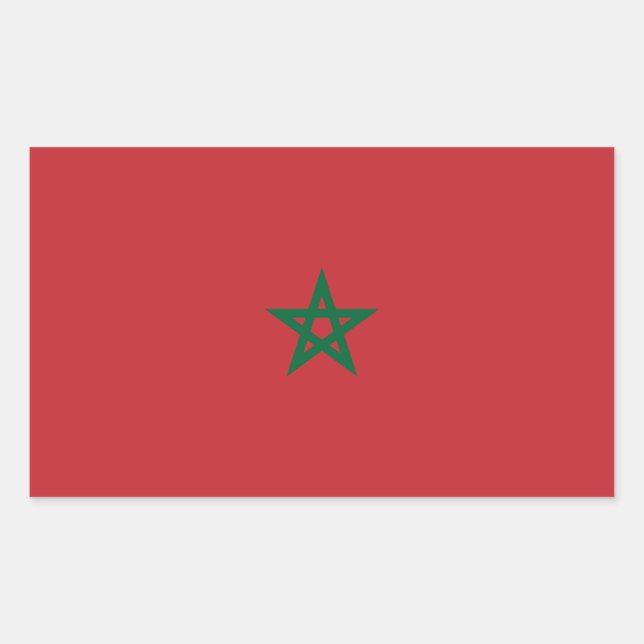 Sticker Rectangulaire Drapeau Maroc (Devant)