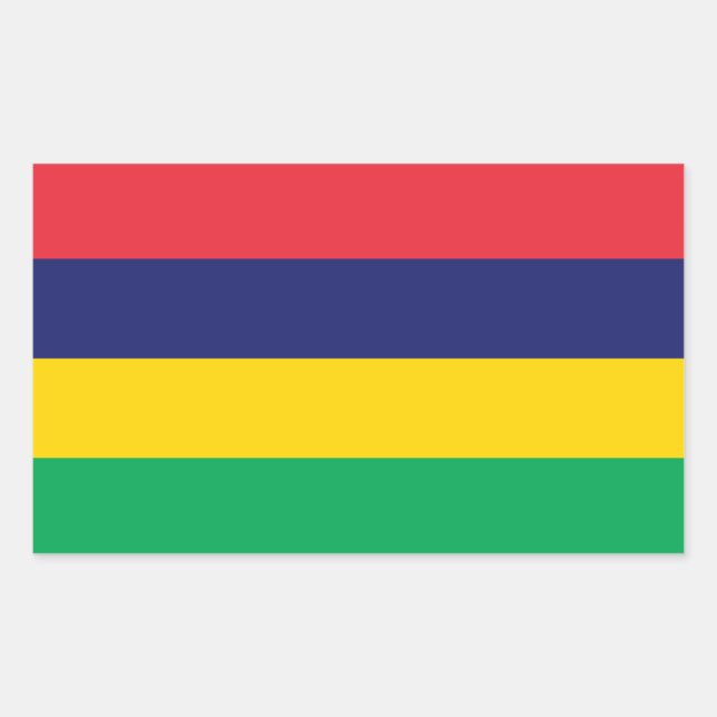 Sticker Rectangulaire Drapeau mauricien (Devant)