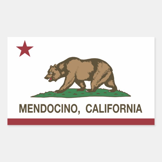 Sticker Rectangulaire Drapeau Mendocino (Devant)