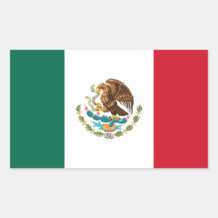 Sticker Rectangulaire Drapeau Mexicain - Drapeau du Mexique