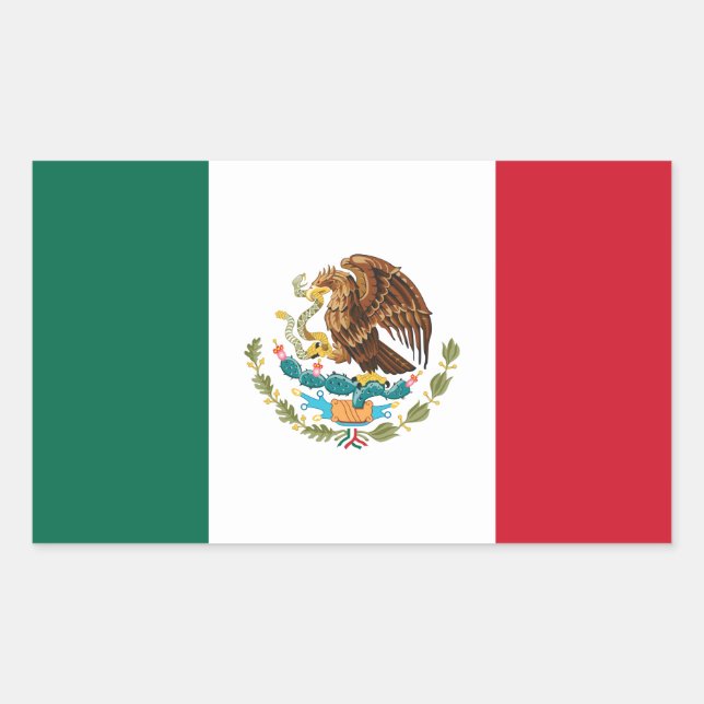 Sticker Rectangulaire Drapeau Mexicain - Drapeau du Mexique (Devant)