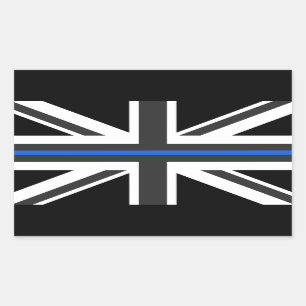 Sticker Rectangulaire Drapeau mince de Blue Line R-U