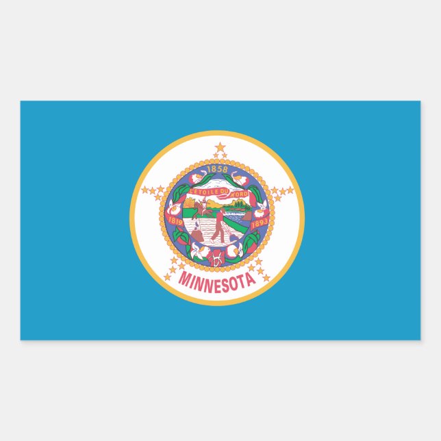 Sticker Rectangulaire Drapeau MINNESOTA - (Devant)