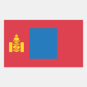 Sticker Rectangulaire Drapeau mongol, Drapeau mongol