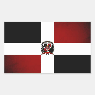 Sticker Rectangulaire Drapeau Monochrome République Dominicaine