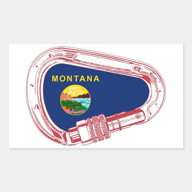Sticker Rectangulaire Drapeau Montana Escalade carabiner (Devant)