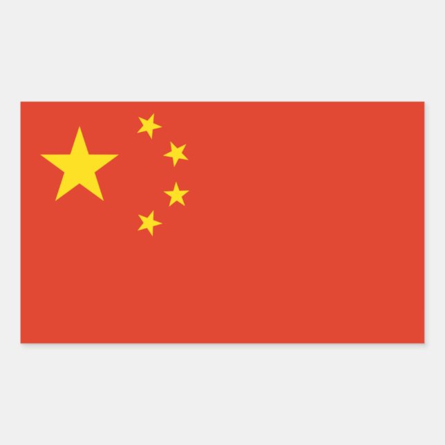 Sticker Rectangulaire Drapeau national de Chine (Devant)