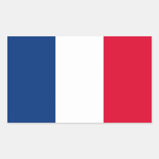 Sticker Rectangulaire Drapeau national de la France FOUR (Devant)