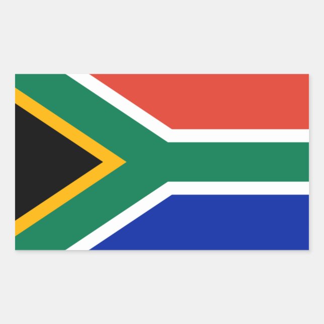Sticker Rectangulaire Drapeau national de l'Afrique du Sud (Devant)