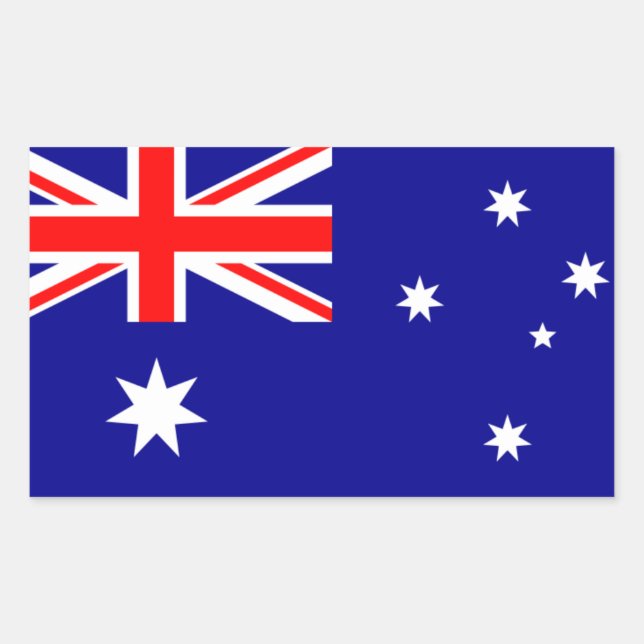 Sticker Rectangulaire Drapeau national de l'Australie FOUR (Devant)