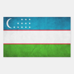 Sticker Rectangulaire Drapeau national de l'Ouzbékistan
