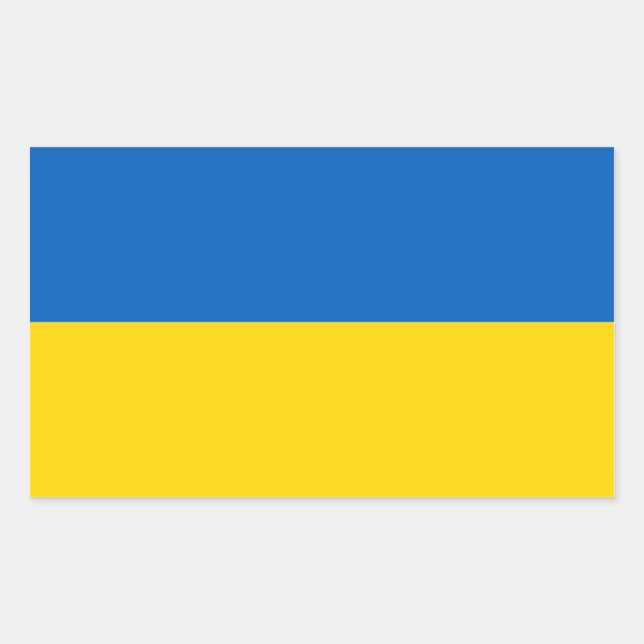 Sticker Rectangulaire Drapeau national de l'Ukraine FOUR (Devant)