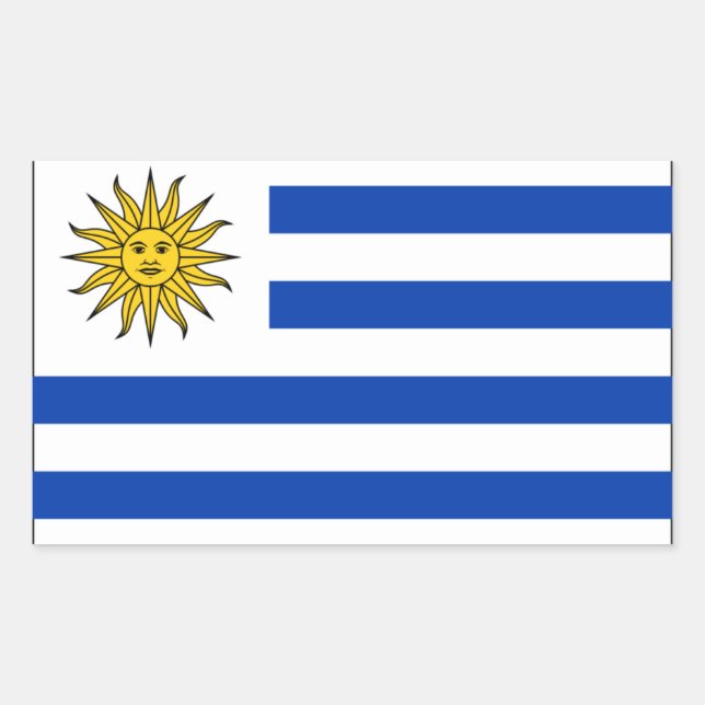 Sticker Rectangulaire Drapeau national de l'Uruguay (Devant)