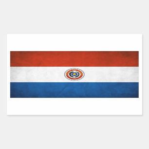 Sticker Rectangulaire Drapeau national de QUATRE Paraguay