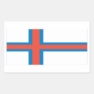 Sticker Rectangulaire Drapeau national des quatre îles Féroé