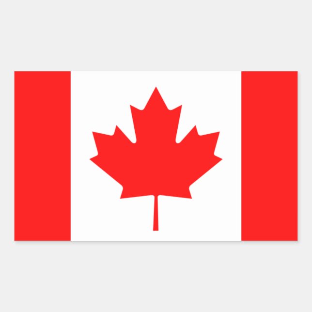 Sticker Rectangulaire Drapeau national du Canada QUATRE (Devant)