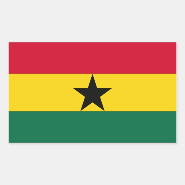 Sticker Rectangulaire Drapeau national du Ghana (Devant)