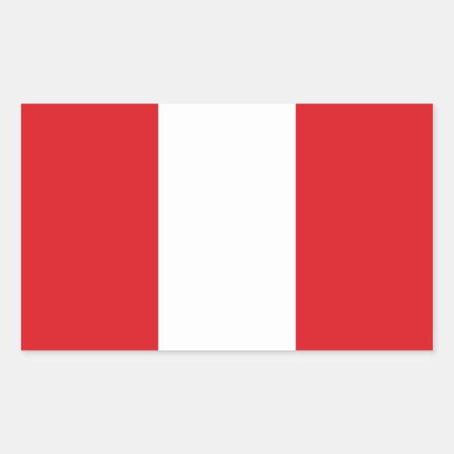 Sticker Rectangulaire Drapeau national du Pérou (Devant)