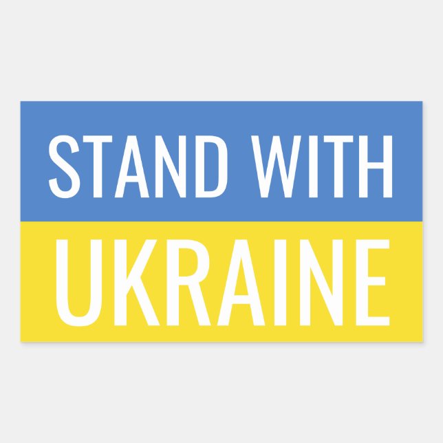 Sticker Rectangulaire Drapeau National Ukraine Patriotique (Devant)