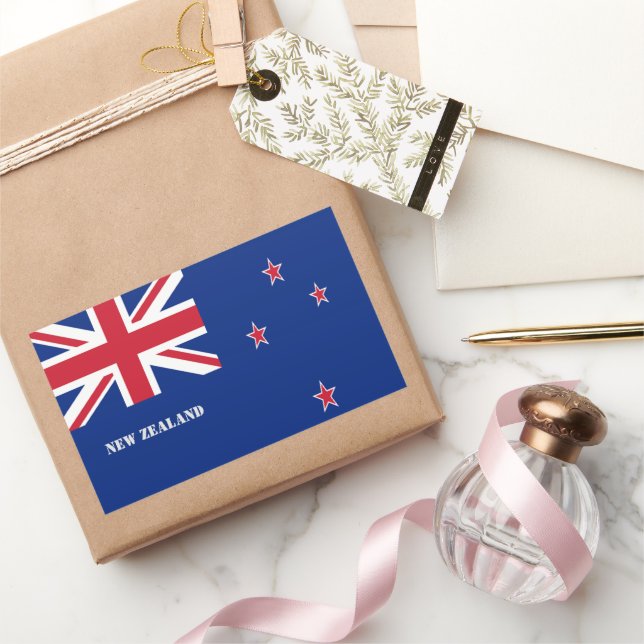 Sticker Rectangulaire Drapeau néo-zélandais (Cadeaux)
