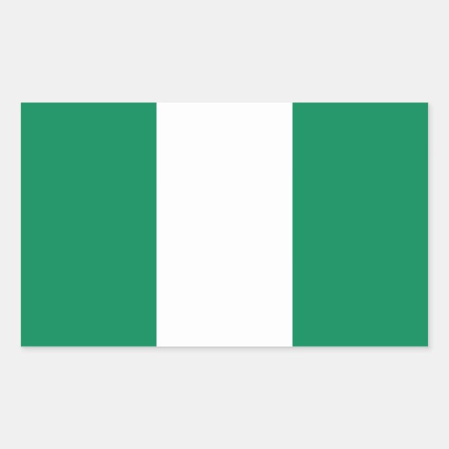 Sticker Rectangulaire Drapeau Nigéria/Nigéria (Devant)