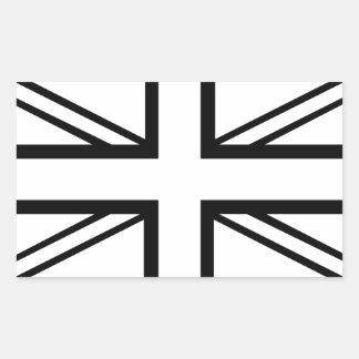Sticker Rectangulaire Drapeau noir & blanc classique Union Jack British 