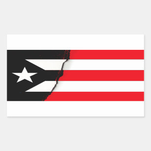 Sticker Rectangulaire Drapeau noir et blanc de l'indépendance de Porto R