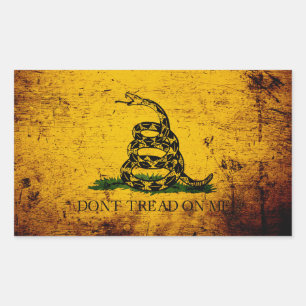 Sticker Rectangulaire Drapeau noir Grunge Gadsden
