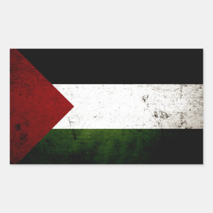 Sticker Rectangulaire Drapeau noir Grunge Palestine