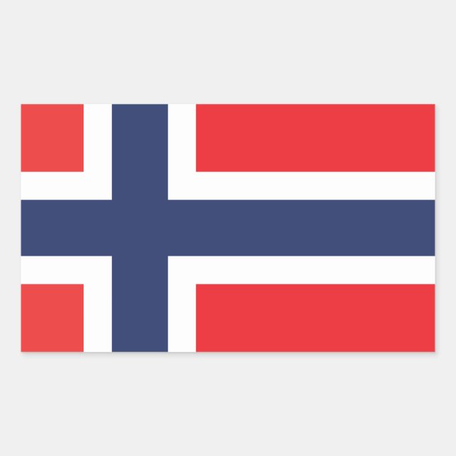 STICKER RECTANGULAIRE DRAPEAU NORVÈGE (Devant)