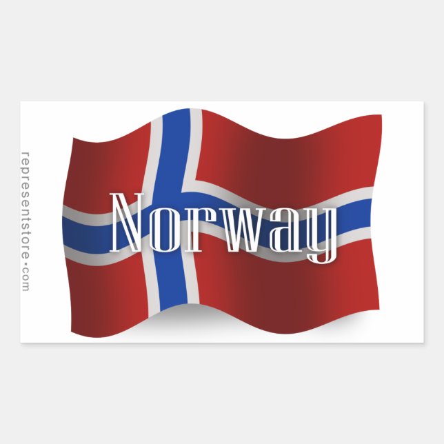 Sticker Rectangulaire Drapeau norvégien (Devant)