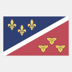 Sticker Rectangulaire Drapeau (officieux) de Metairie, Louisiane