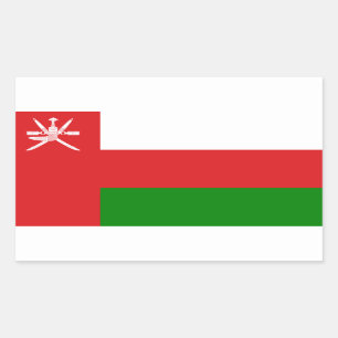 Sticker Rectangulaire Drapeau omanais, Drapeau omanais