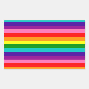 Sticker Rectangulaire Drapeau original d'arc-en-ciel de gay pride de